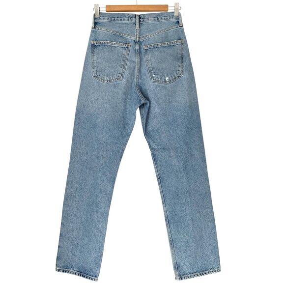 Agolde Jeans 90s Mid Rise Loose Sz 23 Light Wash Denim Button Fly Grunge Street - Picture 3 of 13